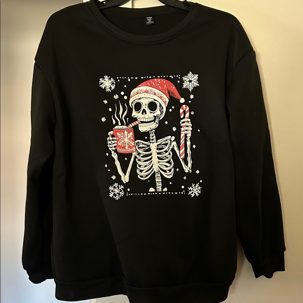 SHEIN Skeleton Holiday Crewneck
